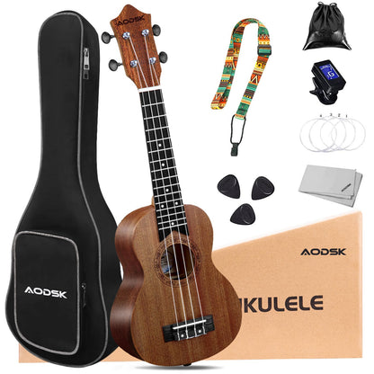AODSK Tenor Ukulele for Beginner 26 Inch Ukelele Kit with Gig Bag Nylon String 4 Picks Cloth Online Lesson Holiday Gift