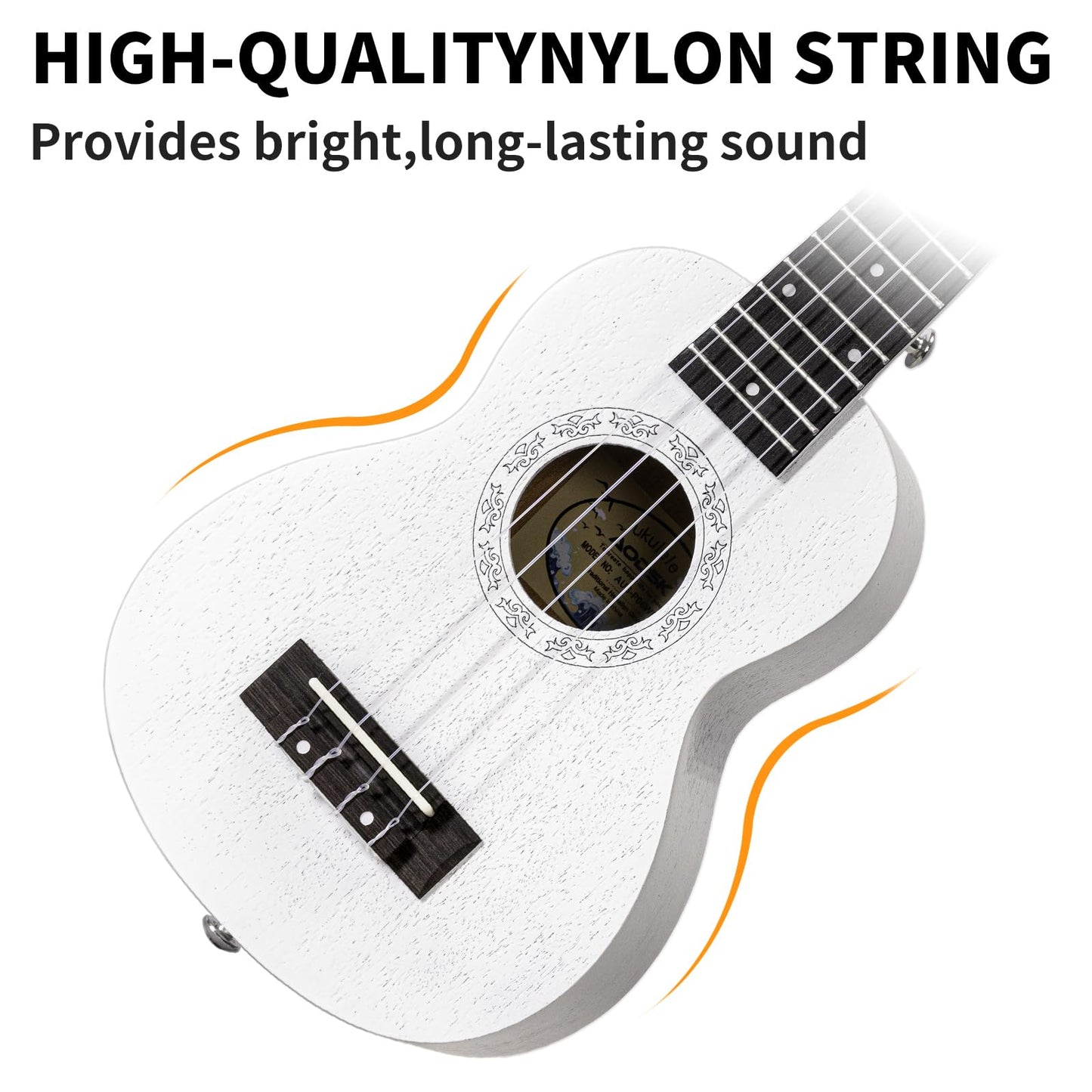 AODSK Soprano Blue Ukulele for Beginner 21 Inch Ukelele with Gig Bag Strap Nylon String 4 Picks Holiday Gift