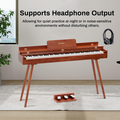 Aodsk 88 Key keyboard piano, Portable Digital Piano for Beginners,128 Tone,128 Rhythm, 20 Demo Song, with Sustain Pedal, Carrying Case, Complimentary Online Piano Lessons