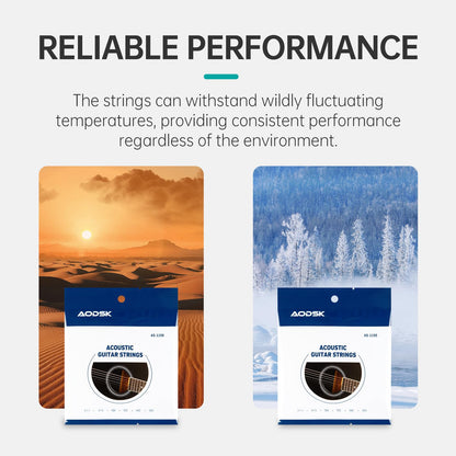 AODSK Guitar Strings,Light Acoustic Strings Phosphor Bronze Coating Acoustic Guitar Strings,5 Sets of 6 Hex Steel String(.011-.050)