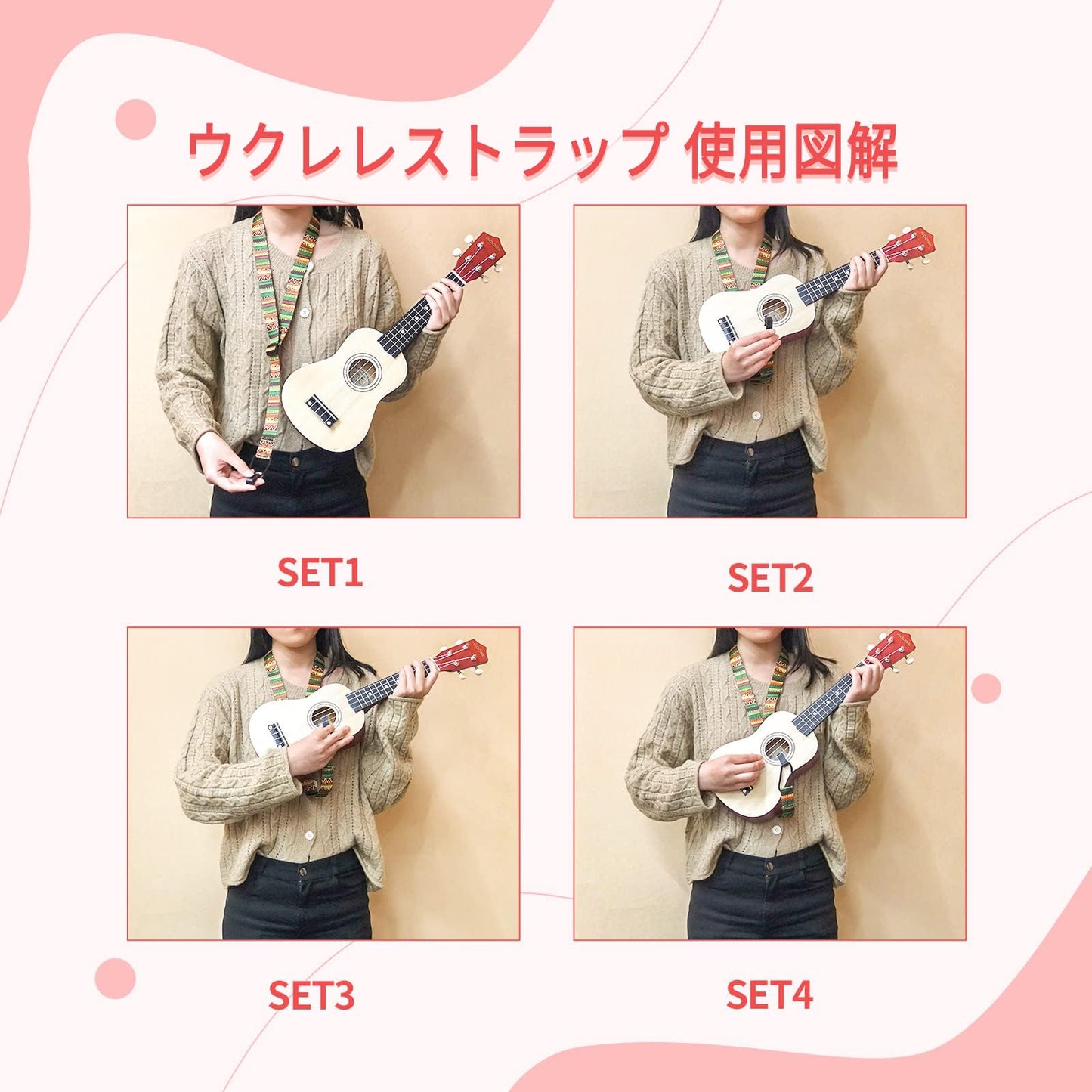 AODSK Soprano Sunburst Ukulele for Beginner 21 Inch Ukelele with Gig Bag Strap Nylon String 4 Picks Holiday Gift