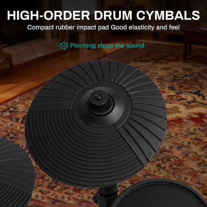 AODSK Electric Drum Set for Beginners with 241 Sounds,4 Quiet Drum Pads,2 Pedal,Throne,Sticks,Electronic Drum with Headphone,AED-400pro