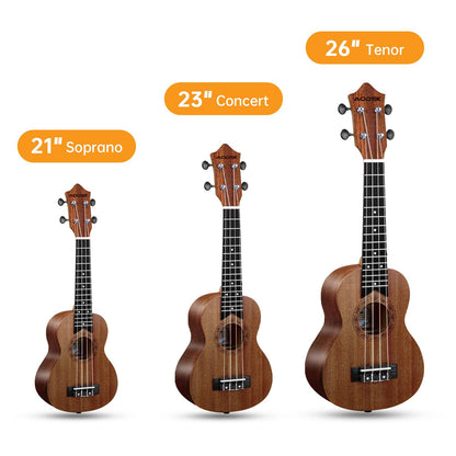 AODSK Tenor Ukulele for Beginner 26 Inch Ukelele Kit with Gig Bag Nylon String 4 Picks Cloth Online Lesson Holiday Gift