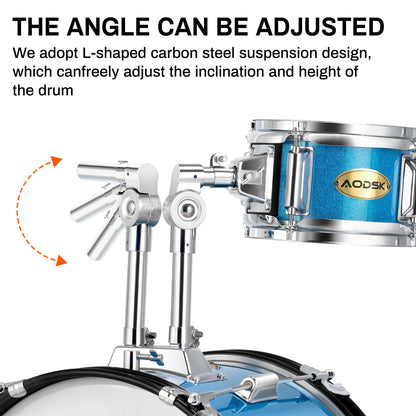 AODSK Drum Sets 5-Piece for Beginners, 14 inch Full Size Complete Drum Kit with Adjustable Throne, Cymbal, Hi-Hat, Pedal & Drumstick