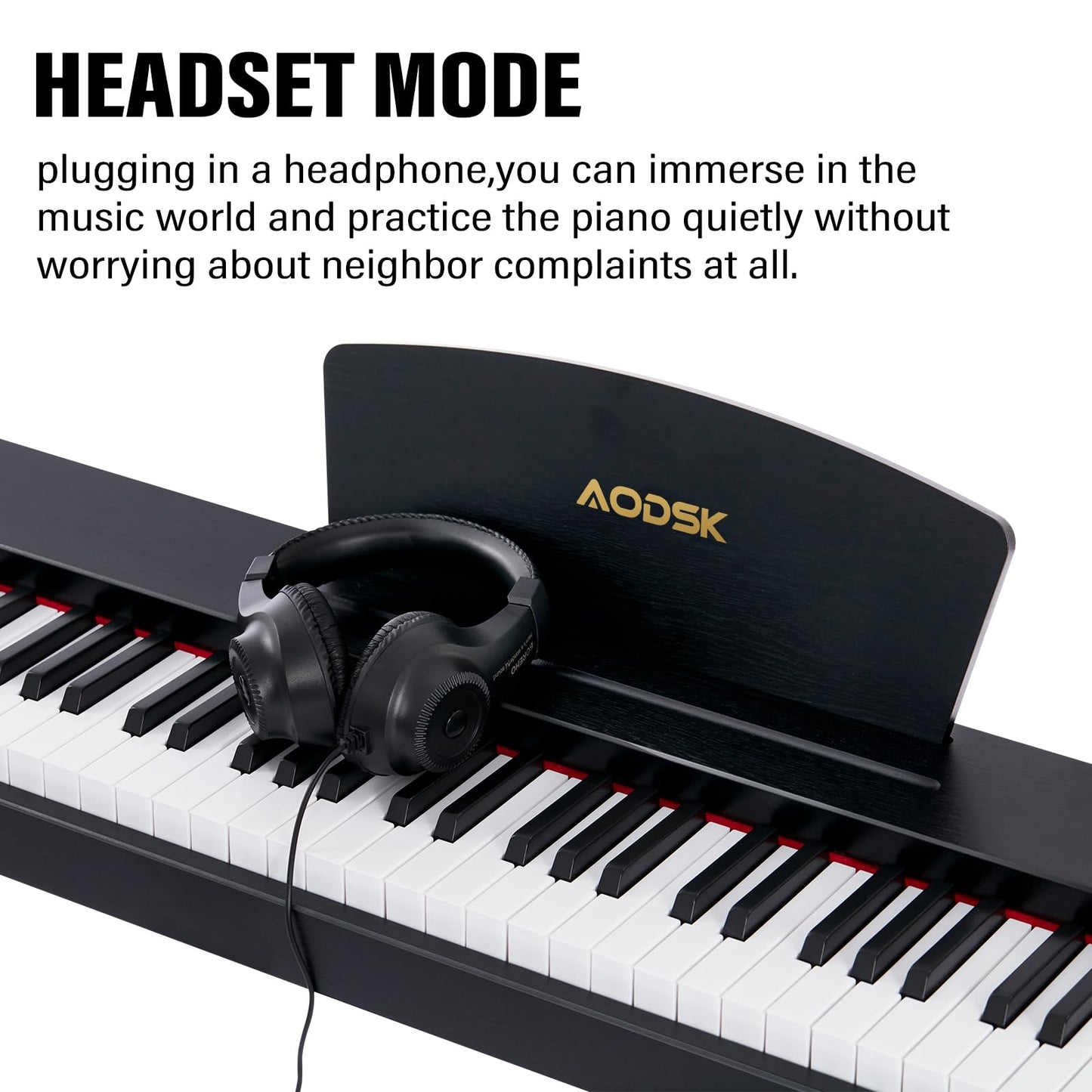 Aodsk 88 Key keyboard piano, Portable Digital Piano for Beginners,128 Tone,128 Rhythm, 20 Demo Song, with Sustain Pedal, Carrying Case, Complimentary Online Piano Lessons