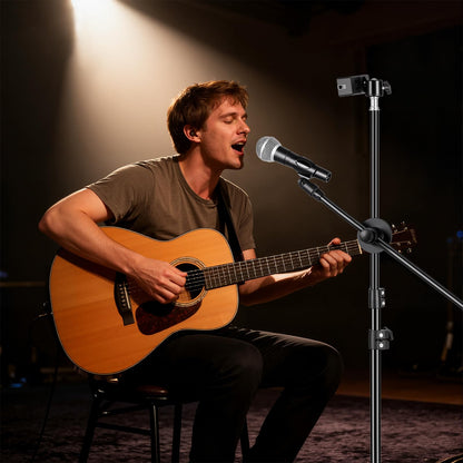 AODSK Deluxe Tripod Microphone Stand with Boom Arm & Twist Clutch Height Adjustment (Light version)