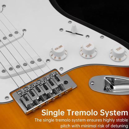 AODSK Electric Guitar for Beginners – 39" Sunburst SSS | Authentic Strat-Style Electric Guitar Kit with Amp, Gig Bag & Accessories