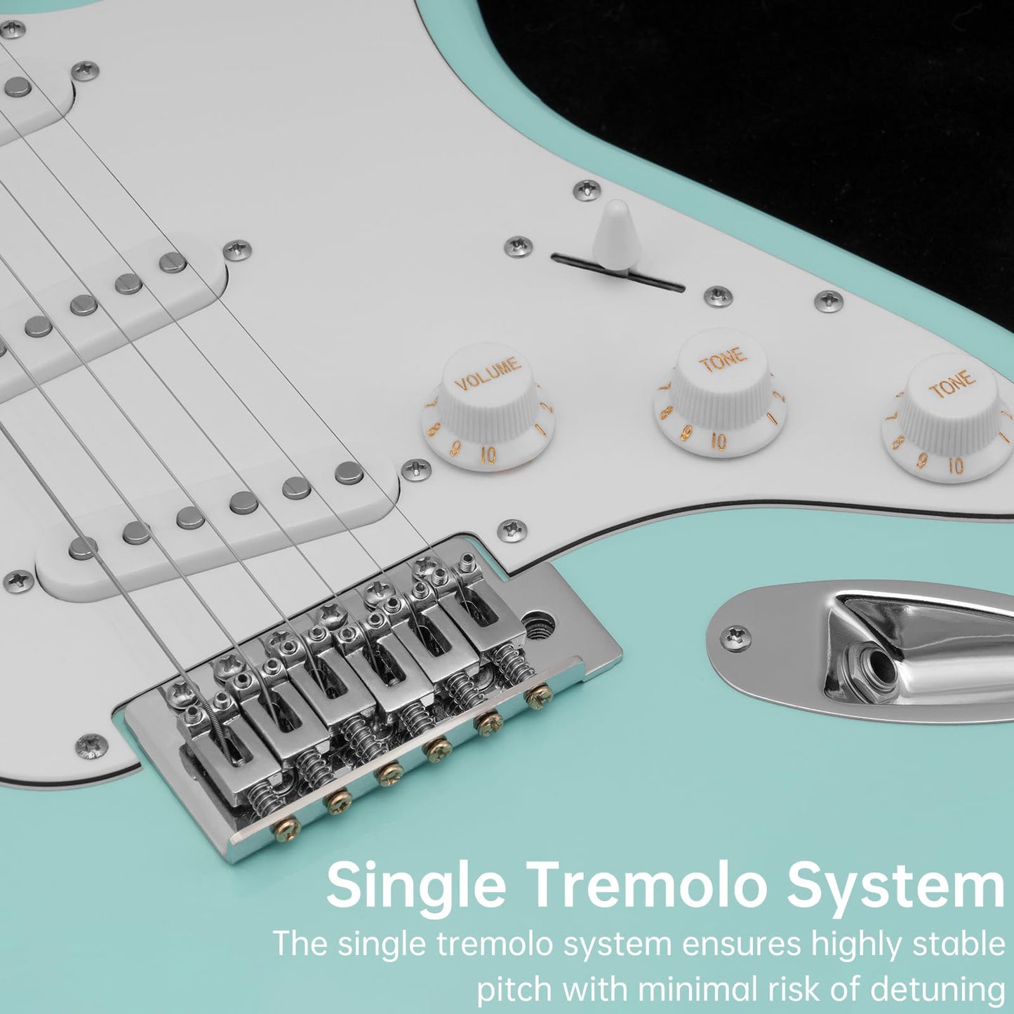AODSK Electric Guitar for Beginners – 39" Blue SSS | Expressive Single-Coil Electric Guitar Kit with Amp, Gig Bag & Accessories