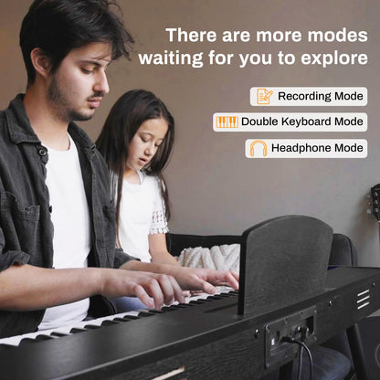 Aodsk 88 Key keyboard piano, Portable Digital Piano for Beginners,128 Tone,128 Rhythm, 20 Demo Song, with Sustain Pedal, Carrying Case, Complimentary Online Piano Lessons