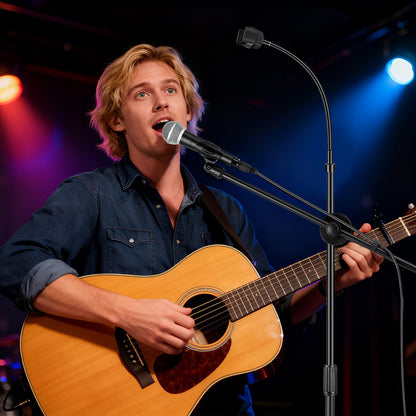 AODSK Deluxe Tripod Microphone Stand with Boom Arm & Twist Clutch Height Adjustment (Gooseneck version)