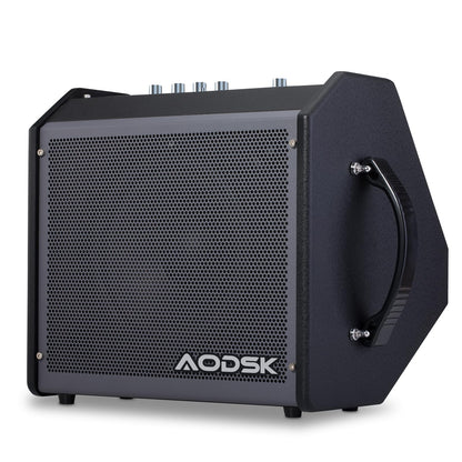 AODSK 35W Drum Amplifier with Dual Speakers – 8" Woofer + 2" Tweeter | Electronic Drum Amp for E-Kits, Keyboard & Bass | AUX Input, Recording Output, Treble/Mid Control