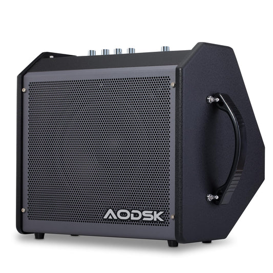 AODSK 35W Professional Electronic Drum Amplifier | Dual Speakers (8" Woofer + 2" Tweeter) | Compatible with Keyboard/Bass/Synthesizer | AUX Input + Recording Output | Treble/Mid Control