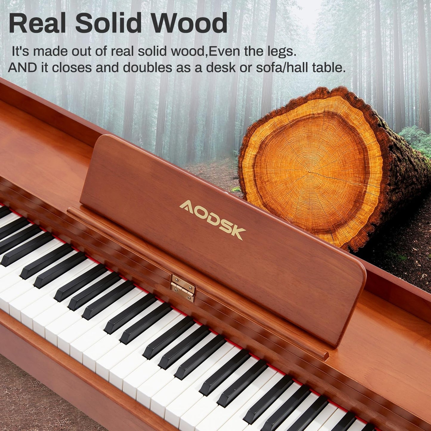 Aodsk 88 Key keyboard piano, Portable Digital Piano for Beginners,128 Tone,128 Rhythm, 20 Demo Song, with Sustain Pedal, Carrying Case, Complimentary Online Piano Lessons