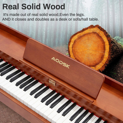 Aodsk 88 Key keyboard piano, Portable Digital Piano for Beginners,128 Tone,128 Rhythm, 20 Demo Song, with Sustain Pedal, Carrying Case, Complimentary Online Piano Lessons