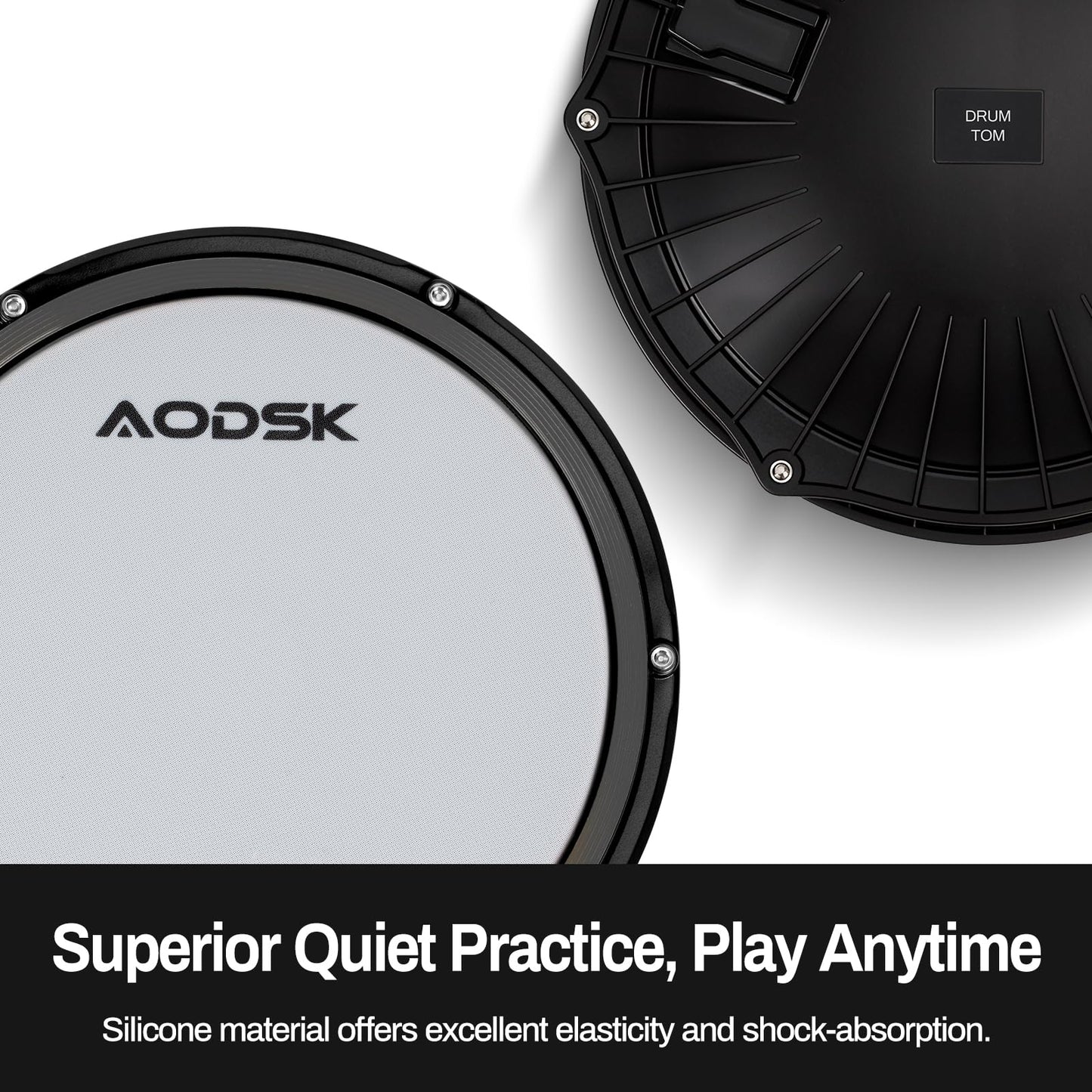 AODSK Electric Drum Set with Quiet Mesh Pads,Electronic Drum for Beginner,USB MIDI,Throne,Headphones,Sticks, Included 40 Kits and 450 Sounds