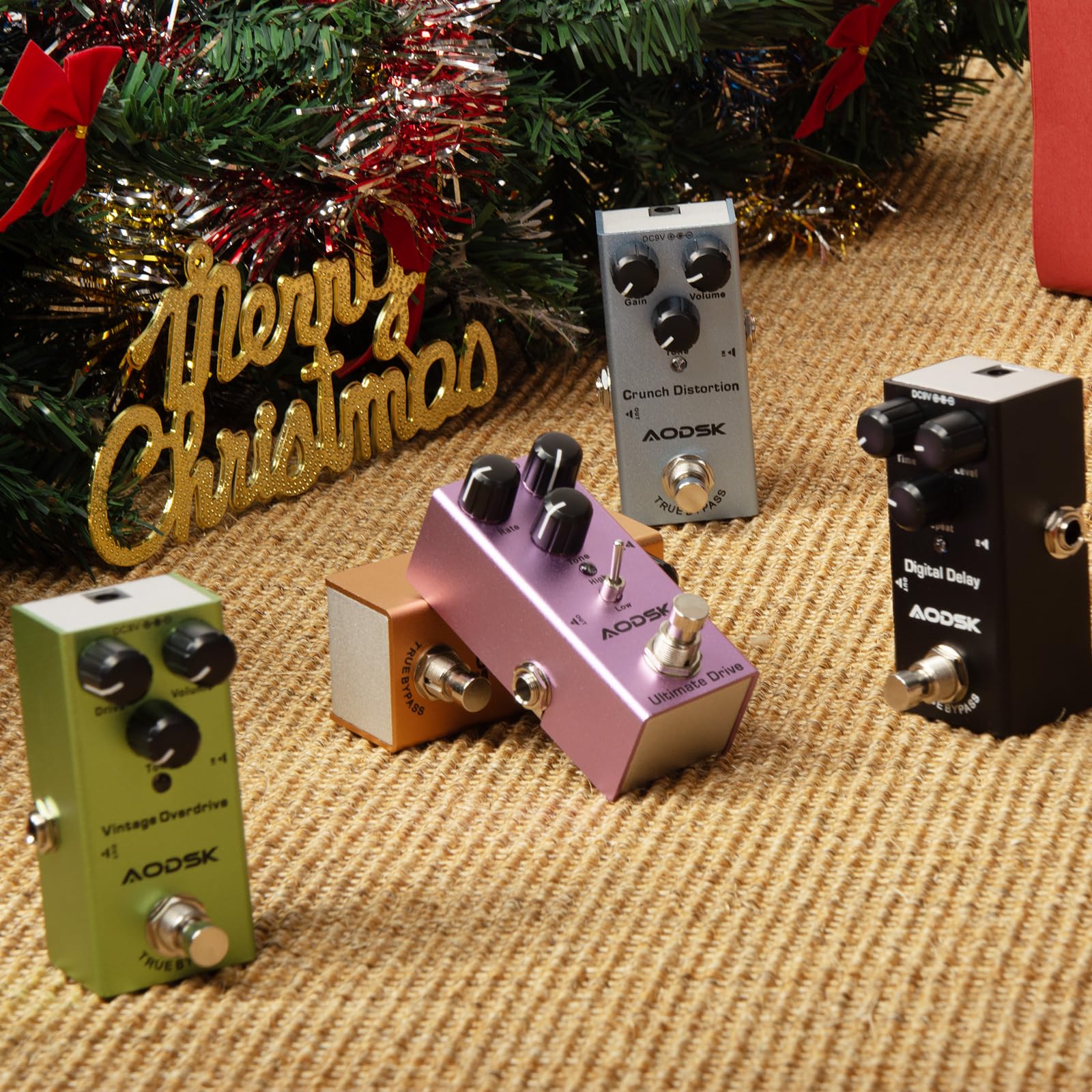 digital overdrive pedal AODSK Electric Guitar Effect Pedal, Vintage Overdrive, Tone, Drive, Vo