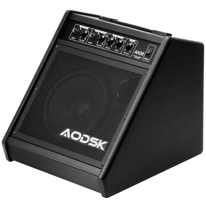 AODSK 30W プロフェッショナル 電子ドラムアンプ | デュアルスピーカー (8インチウーファー + 2インチツイーター) | キーボード/ベース/シンセサイザー対応 | AUX入力 + レコーディング出力 | トレブル/ミッドコントロール (UAA-08)
