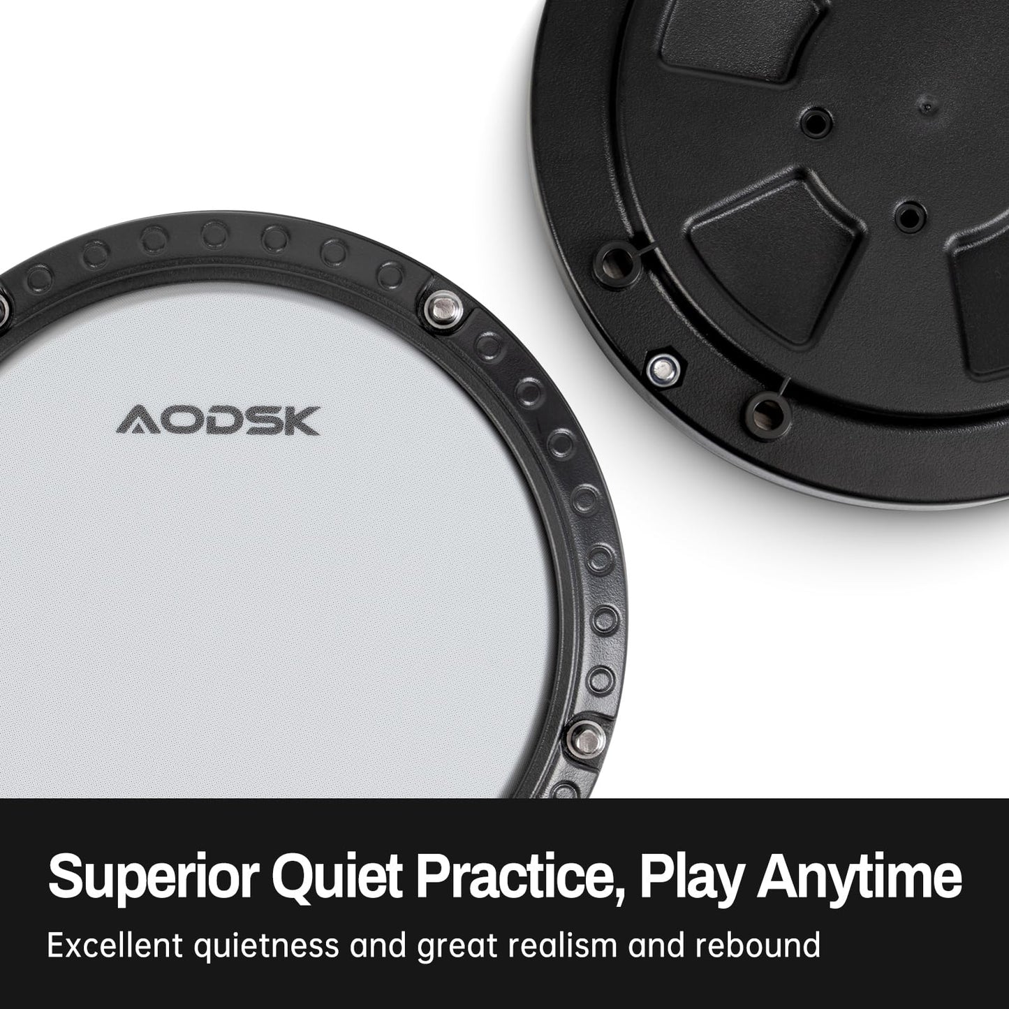 AODSK Electronic Drum Set, Professional Mesh Drum Pads, Upgraded Sound Module (260 sounds/30 Kits/20 Songs),Includes Sticks,Headphones,drum throne (2025 New Upgraded)