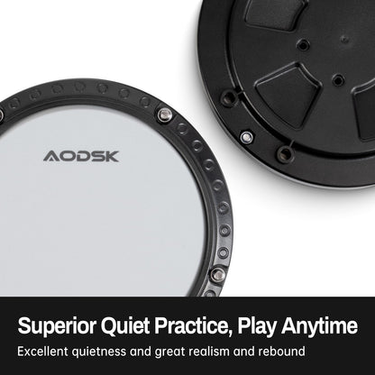 AODSK Electronic Drum Set, Professional Mesh Drum Pads, Upgraded Sound Module (260 sounds/30 Kits/20 Songs),Includes Sticks,Headphones,drum throne (2025 New Upgraded)