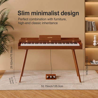 Aodsk 88 Key keyboard piano, Portable Digital Piano for Beginners,128 Tone,128 Rhythm, 20 Demo Song, with Sustain Pedal, Carrying Case, Complimentary Online Piano Lessons