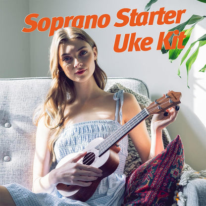 AODSK Soprano Ukulele for Beginner 21 Inch Ukelele Kit with Gig Bag Nylon String 4 Picks Cloth Online Lesson Holiday Gift