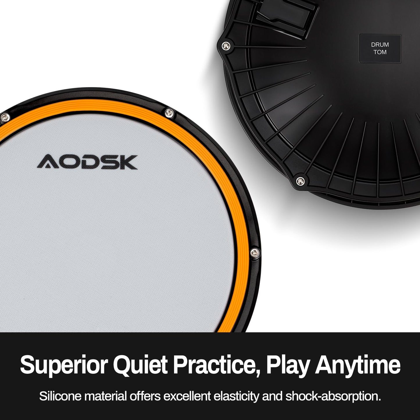 AODSK Electric Drum Set with Quiet Mesh Pads,Electronic Drum for Beginner,USB MIDI,Throne,Headphones,Sticks, Included 40 Kits and 450 Sounds